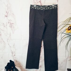 Antonio Marras Italian Pinstripe Wide Leg Pants Silk Waistband IT 44 (US 8)